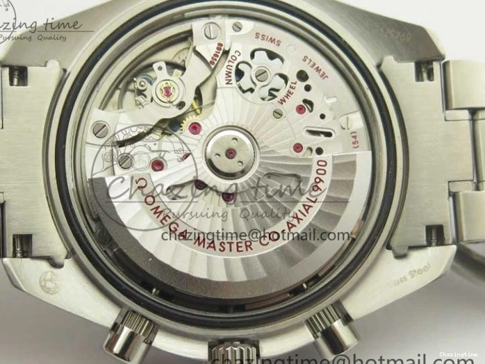 0203 UrbanChic Speedmaster Moonwatch OMF 1:1 Best Edition White Dial Black Hand on SS Bracelet A 8045